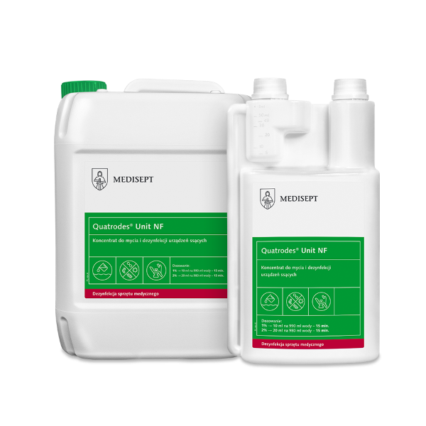 QUATRODES UNIT 5L - Koncentrat do mycia i dezynfekcji urządzeń ssących, wanien z hydromasażem Medisept