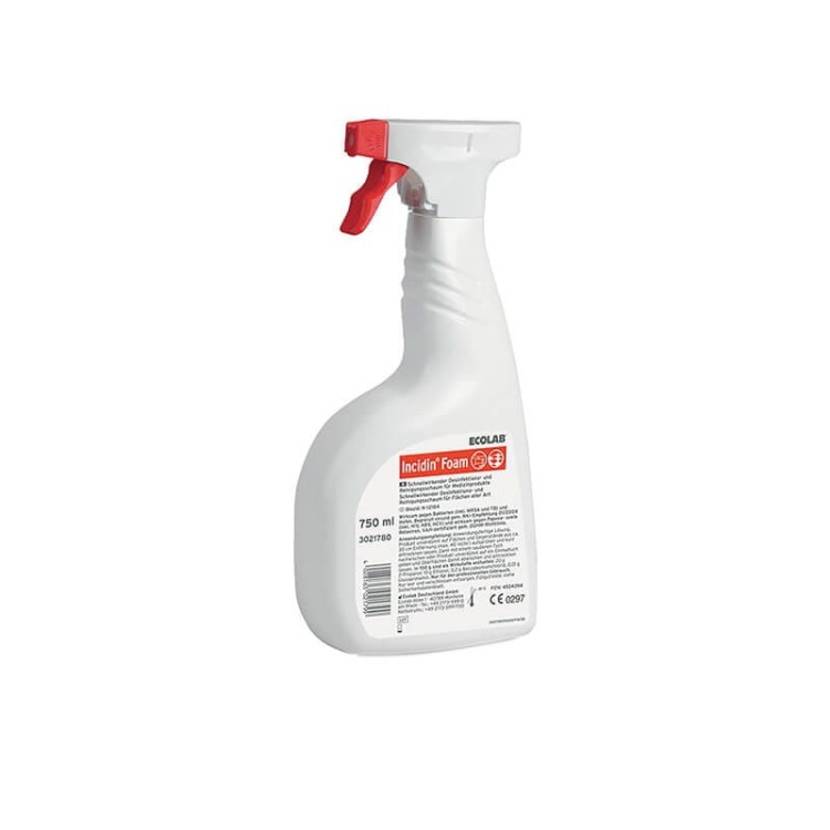 INCIDIN FOAM 750ML - Szybka dezynfekcja i mycie powierzchni sprzętu medycznego oraz innych powierzchni nieodpornych na działanie alkoholi.