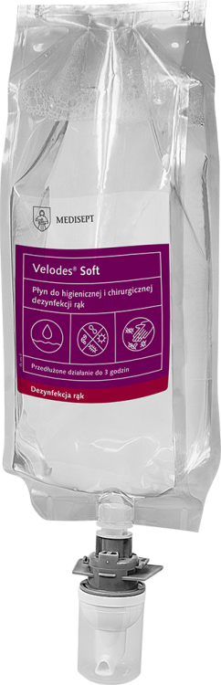 VELODES SOFT 1L WKŁAD SYSTEM ZAMKNIĘTY - Płyn do higienicznej i chirurgicznej dezynfekcji rąk