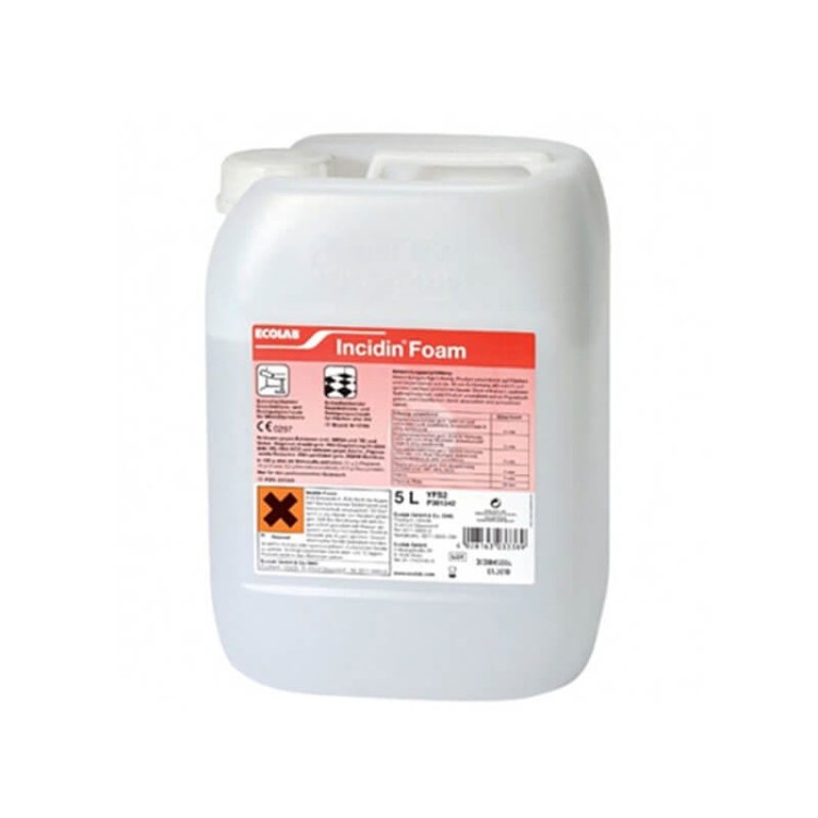 INCIDIN FOAM 5L - Szybka dezynfekcja i mycie powierzchni sprzętu medycznego oraz innych powierzchni nieodpornych na działanie alkoholi.
