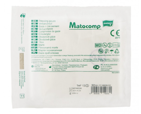 GAZA OPATRUNKOWA STERYLNA MATOCOMP 1/2 m 13Nitek TZMO