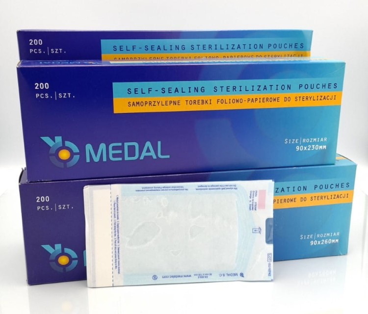 TOREBKI DO STERYLIZACJI FOLIOWO-PAPIEROWE 90x230 OPAK 200 SZT MEDAL