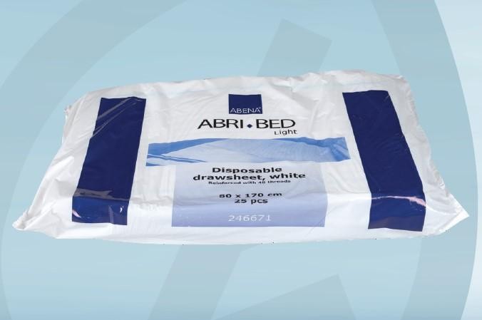 PRZEŚCIERADŁO WZMOCNIONE CHŁONNE 80x170cm WZMOCNIONE NIESTERYLNE ABRI-BED LIGHT  ABENA 25 szt.