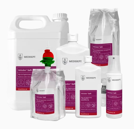 VELODES SOFT 1L - Płyn do higienicznej i chirurgicznej dezynfekcji rąk