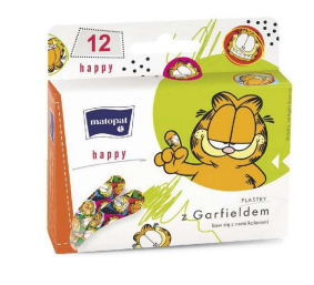 ZESTAW PLASTRÓW DLA DZIECI HAPPY GAREFIELD MIX 12szt