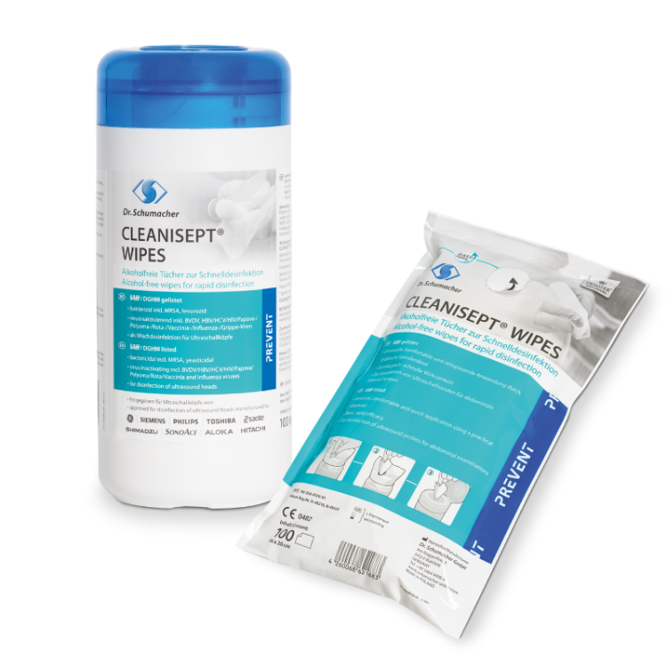 CLEANISEPT WIPES TUBA 100szt - Bezalkoholowe chusteczki do mycia i szybkiej dezynfekcji głowic USG i produktów wrażliwych