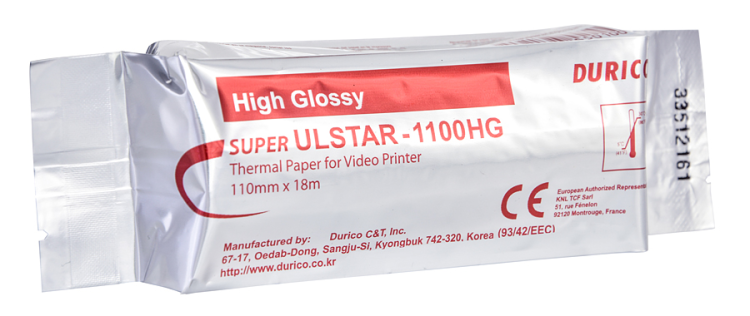 PAPIER do VIDEOPRINTERA USG DURICO ULSTAR 1100HG  ( zamiennik Sony UPP-110HG / Mitsubishi K-91HG )