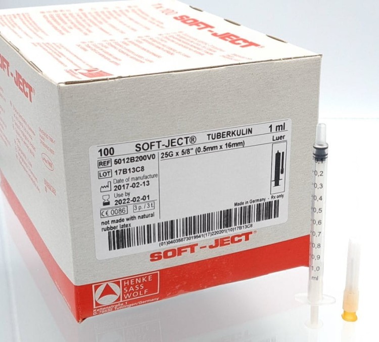 STRZYKAWKA TBC TUBERKULINOWA 1ML Z IGŁĄ 0,5 x 16 HSV 100szt