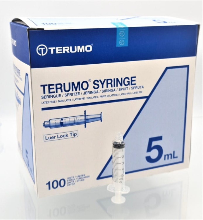 STRZYKAWKA 5ml  LUER LOCK 3-CZĘŚCIOWA 100 SZT TERUMO