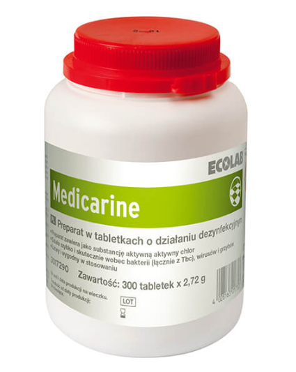 MEDICARINE TABLETKI 300 szt - Chlorowy preparat do dezynfekcji powierzchni i przedmiotów nie zanieczyszczonych substancjami organicznymi