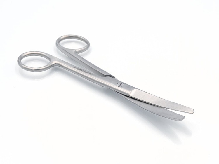 NOŻYCZKI CHIRURGICZNE ODGIĘTE KOŃCE TĘPE 165MM