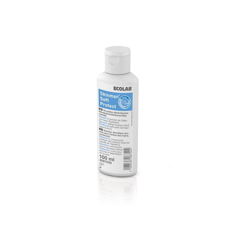 SKINMAN SOFT PROTECT 100 ml - wirusobójczy preparat w płynie do dezynfekcji rąk z witaminą E, gliceryną i pantenolem