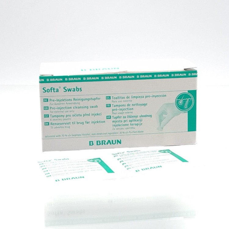 SOFTA SWABS B.BRAUN 100szt - gaziki do dezynfekcji skóry przed iniekcjami