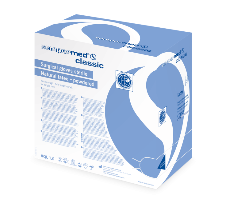 RĘKAWICE CHIRURGICZNE PUDROWANE 7.0  SEMPER CLASSIC