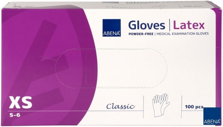 RĘKAWICE LATEKSOWE BEZPUDROWE XS ABENA 100 SZT 8817