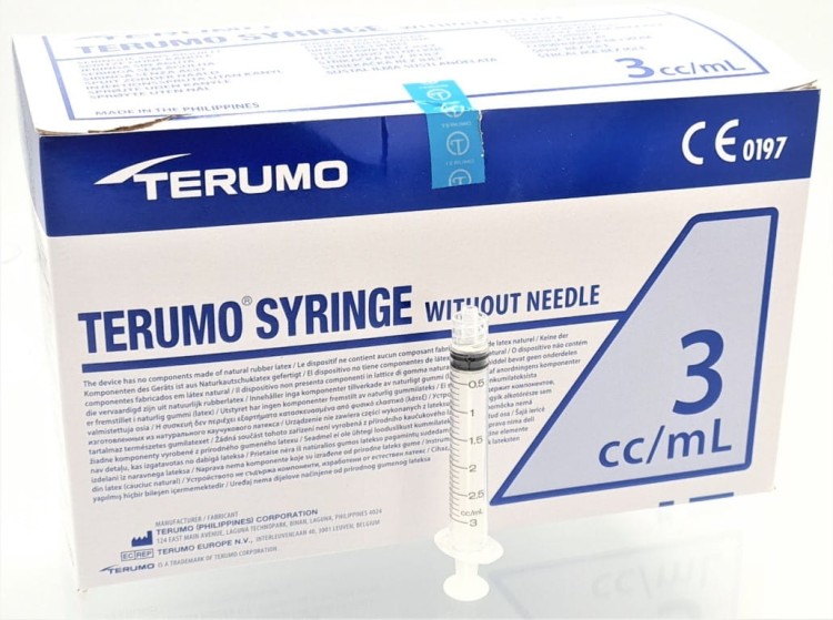 STRZYKAWKA 3ml LUER LOCK  3-CZĘŚCIOWA 100 SZT TERUMO