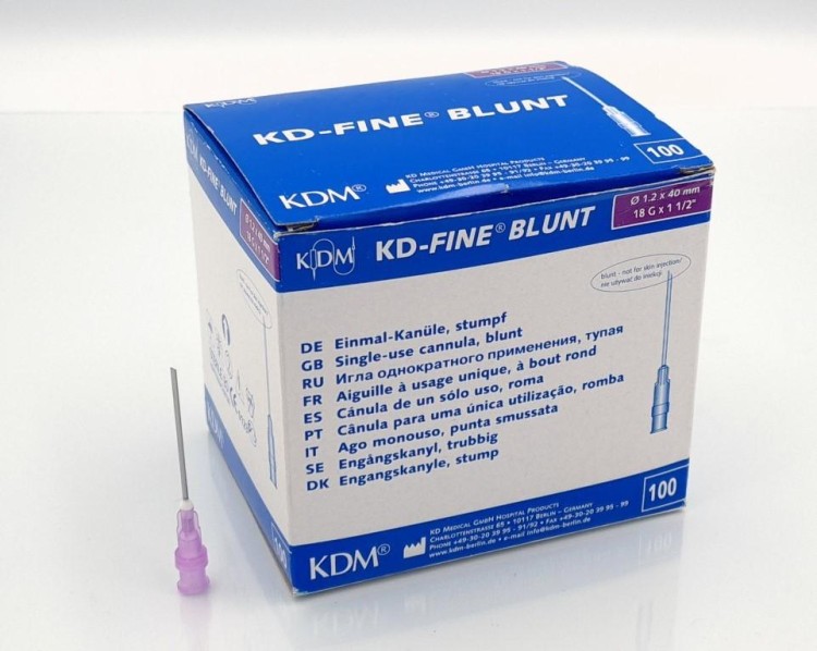 IGŁA DO POBIERANIA I ROZPUSZCZANIA LEKÓW 1,2 x 40mm 100SZT KD-FINE BLUNT