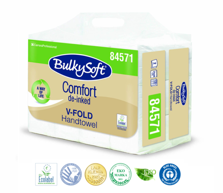 RĘCZNIKI PAPIEROWY ZZ 2-WARSTWY KOLOR BIAŁY 3000szt, 24x21cm BULKYSOFT 84571