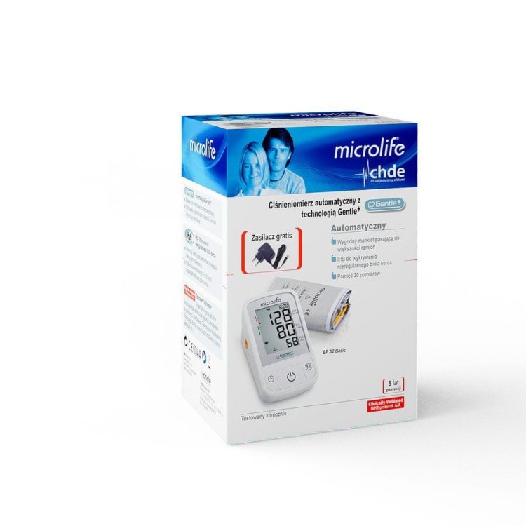 CIŚNIENIOMIERZ AUTOMATYCZNY MICROLIFE BP A2 BASIC Z ZASILACZEM