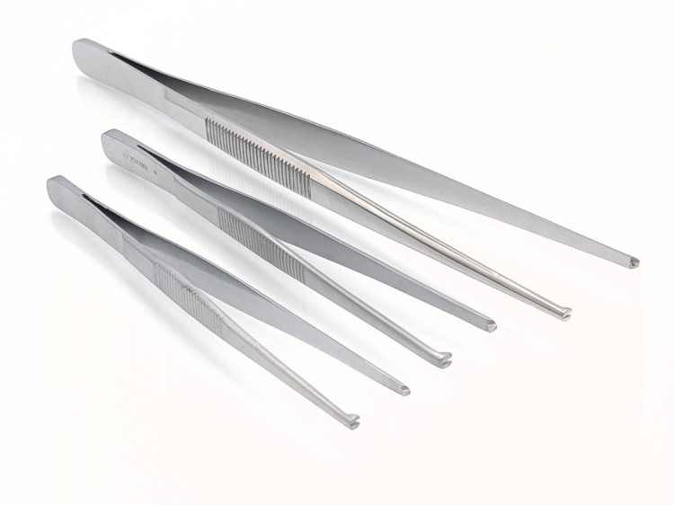 PINCETA PĘSETA CHIRURGICZNA 1x2 ZĄBKI 130mm