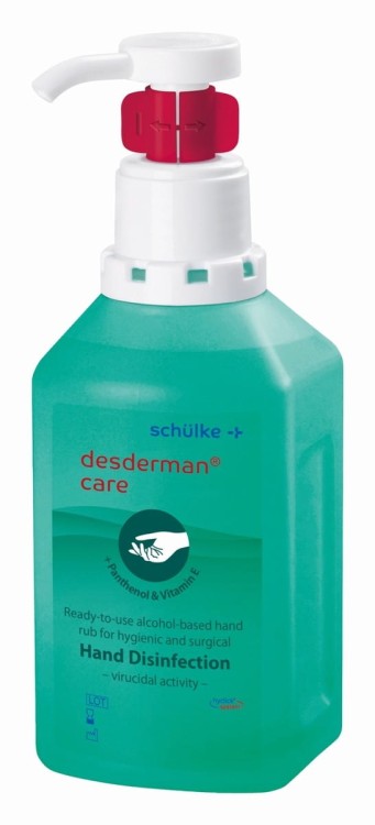 DESDERMAN CARE HYCLICK Z POMPKĄ 500ML - preparat do higienicznej i chirurgicznej dezynfekcji dłoni z Pantenolem i wit. E