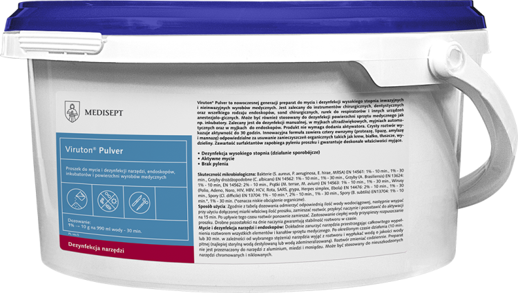 VIRUTON PULVER 1 KG - Proszek do mycia i dezynfekcji narzędzi, endoskopów, inkubatorów i powierzchni wyrobów medycznych Medisept