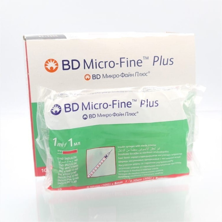 STRZYKAWKA INSULINOWA 1ML Z IGŁĄ WTOPIONĄ  U-40 0.3x8MM 100szt BD 320911
