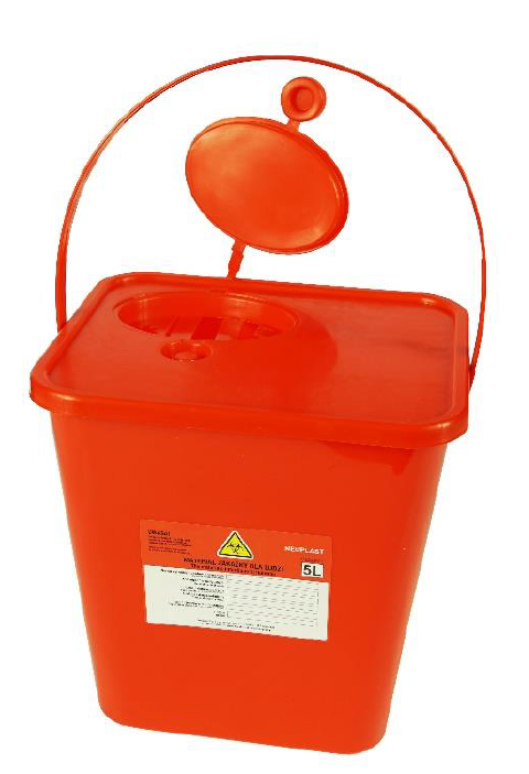 POJEMNIKI NA ODPADY MEDYCZNE PROSTOKĄTNE WYSOKIE (22cm) 5L
