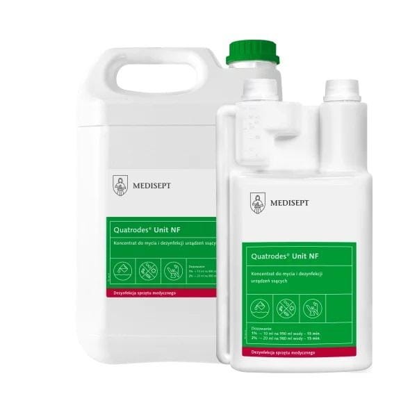 QUATRODES UNIT NF 1L - KONCENTART DO DEZYNFEKCJI I MYCIA URZĄDZEŃ SSĄCYCH ORAZ WANIEN Z HYDROMASAŻEM