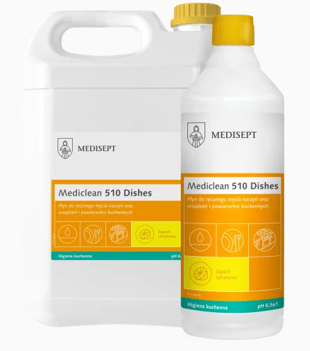 MEDICLEAN MC510 5L - Płyn do ręcznego mycia naczyń oraz urządzeń i powierzchni kuchennych