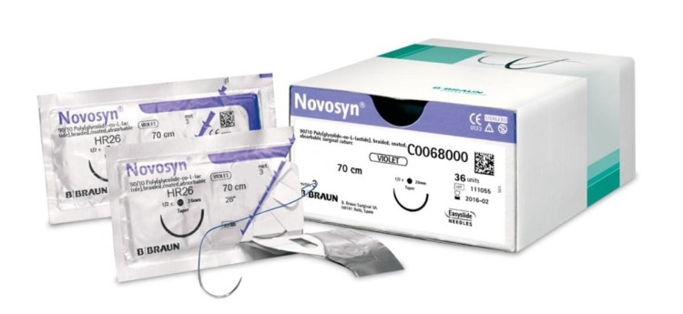 NOVOSYN  7/0  30CM  DLM6S G0068621– 12 szt. nici chirurgiczne, szwy wchłanialne, plecione powlekane