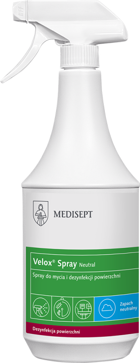 VELOX SPRAY 1L NEUTRAL - ALKOHOLOWY SPRAY DO DEZYNFEKCJI POWIERZCHNI Medisept