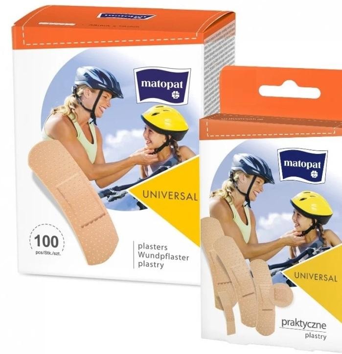 PLASTRY Z OPATRUNKIEM MATOPAT UNIWERSAL 25 x 76mm 100 szt